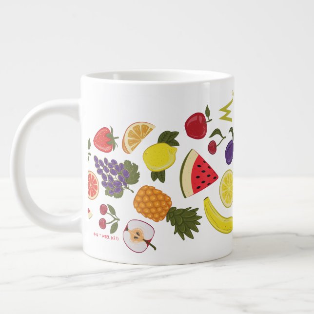Willy Wonka Lickable Wallpaper Pattern Large Coffee Mug (Left)