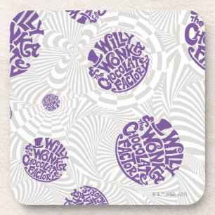 Willy Wonka Logo Psychedelic Graphic Coaster