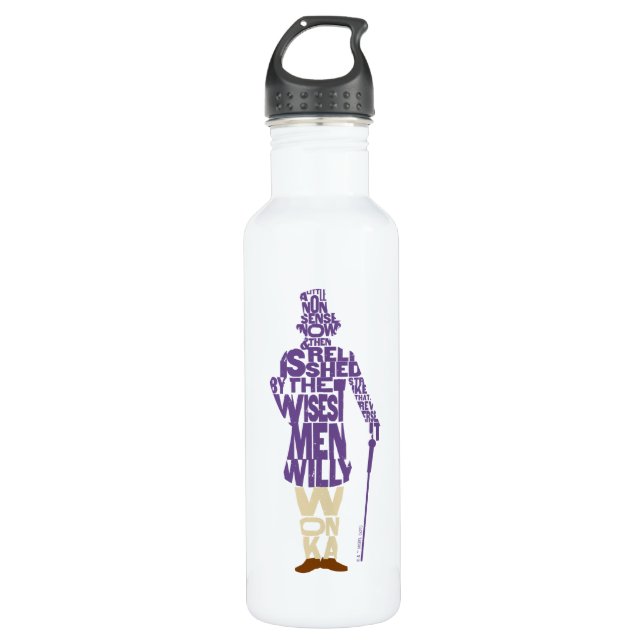 Willy Wonka Quote Silhouette 710 Ml Water Bottle (Front)