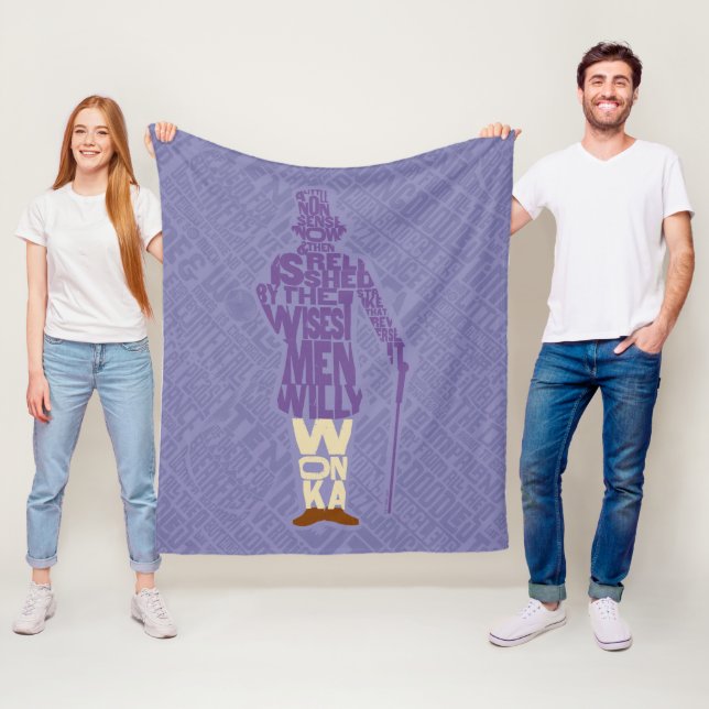 Willy Wonka Quote Silhouette Fleece Blanket (In Situ)