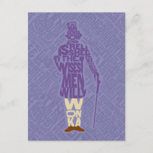 Willy Wonka Quote Silhouette Postcard