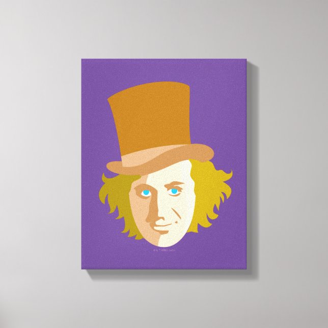 Willy Wonka Stenciled Face Graphic Canvas Print (Front)