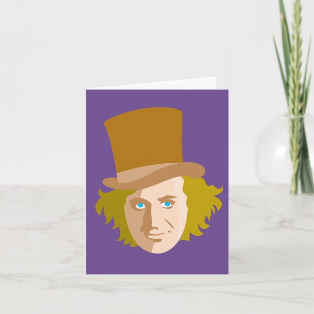 Willy Wonka Stenciled Face Graphic Note Card (Front)