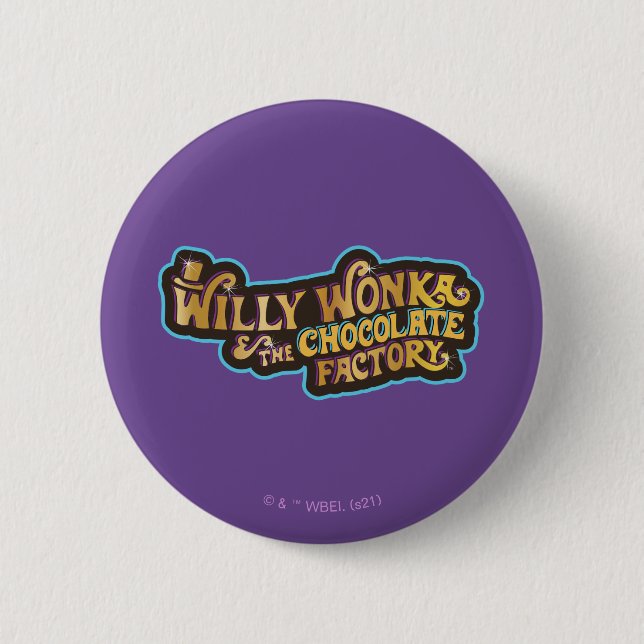 Willy Wonka & the Chocolate Factory Logo 2 Inch Round Button (Front)