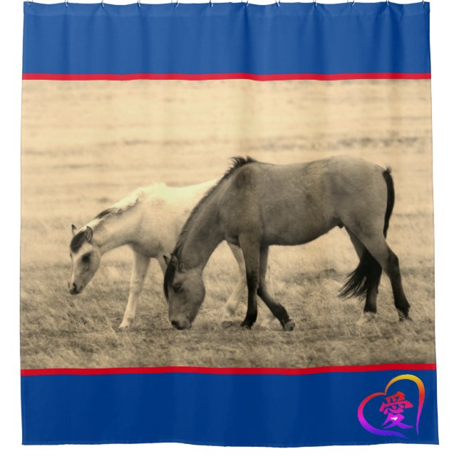 WILM MARE ET FOAL ONAQUI HERD Douche Rideau (Devant)