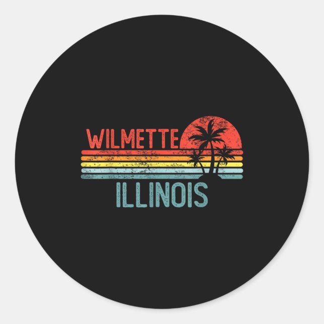Wilmette Illinois Funny Usa City Trip Home Roots  Classic Round Sticker (Front)