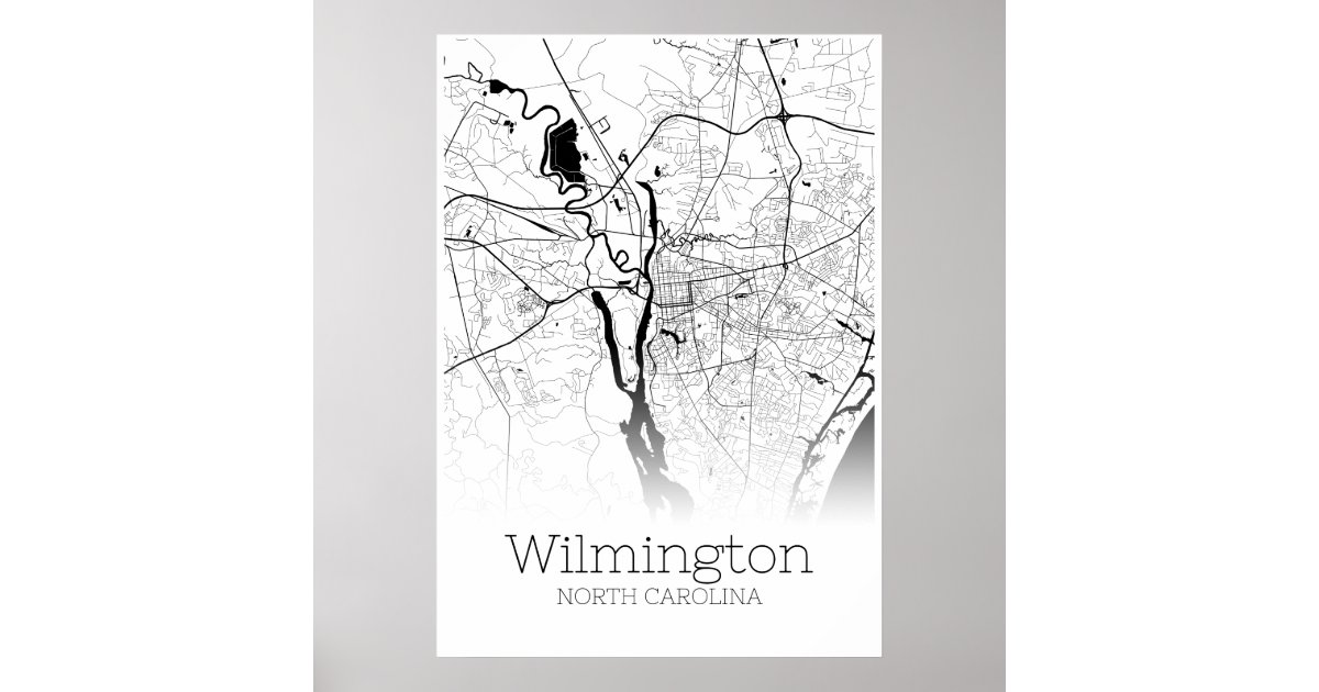 Wilmington Map - North Carolina - City Map Poster | Zazzle