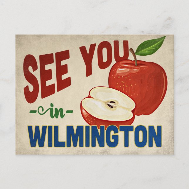 Wilmington North Carolina Apple - Vintage Travel Postcard (Front)