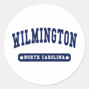 Wilmington North Carolina College Style tee shirts Classic Round Sticker