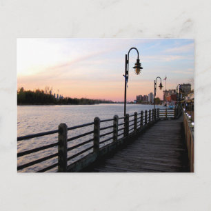Wilmington Riverwalk Sunset Coastal Photography Postcard