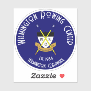 Wilmington Rowing Center Round Vinyl Sticker Blue