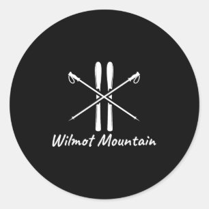 Wilmot mountain illinois ski skiing poles winter classic round sticker