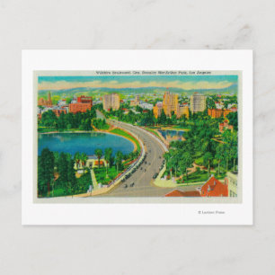 Wilshire Boulevard, Gen. Douglas MacArthur Postcard