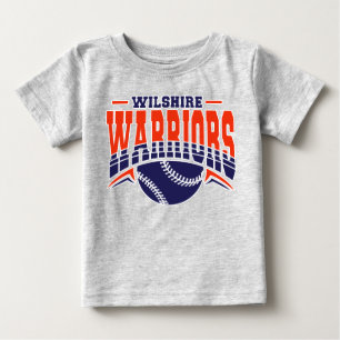 Wilshire Warriors Navy Baseball Logo Baby T-Shirt