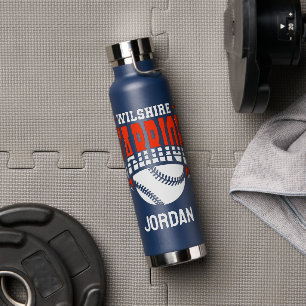Wilshire Warriors White Baseball Logo Water Bottle