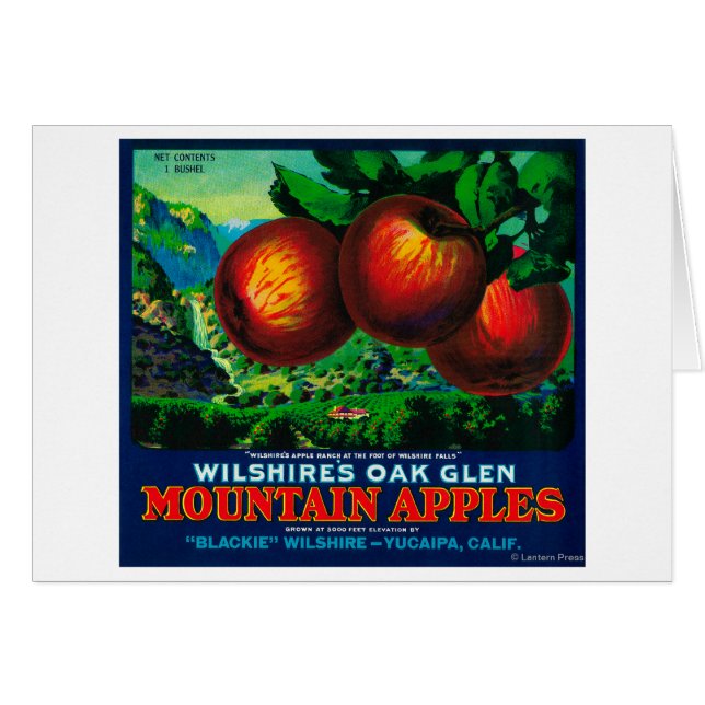 Wilshire's Oak Glen Apple Crate Étiquette (Devant horizontal)