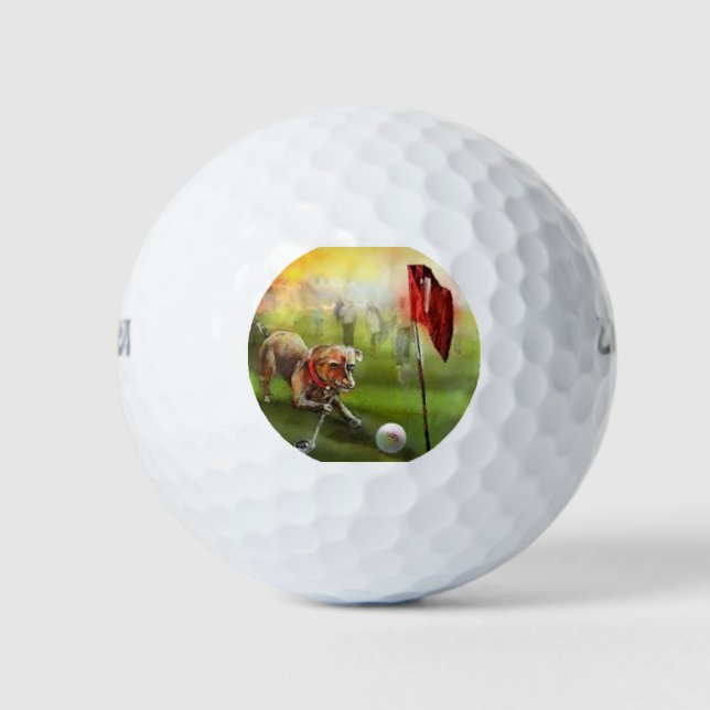 Wilson 500 golf balls with the dog golf image (Front)