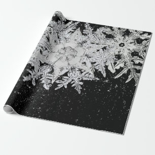 WILSON BENTLEY SNOWFLAKES ON NIGHT SKY WRAPPING PAPER