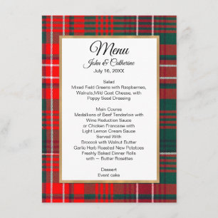 Wilson Clan Plaid Wedding Menu