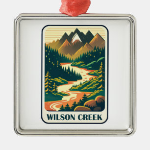 Wilson Creek North Carolina Colours Metal Ornament
