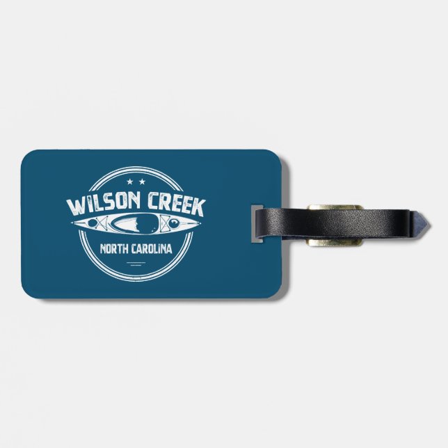 Wilson Creek North Carolina Kayaking Luggage Tag (Back Horizontal)