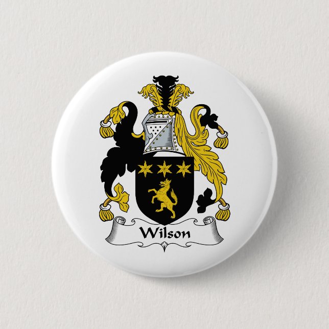 Wilson Family Crest 2 Inch Round Button (Front)