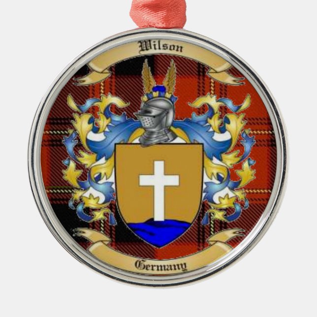 Wilson Family Crest* Metal Ornament (Front)
