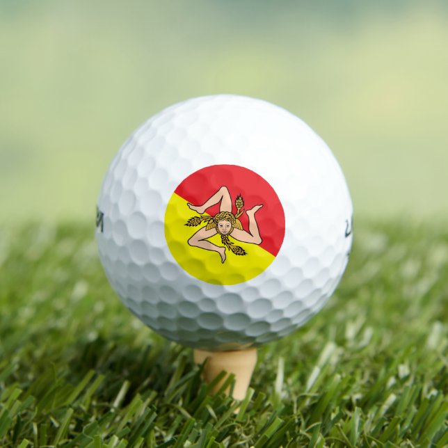 Wilson Golf Ball with flag of Sicily, Italy (Insitu Tee)