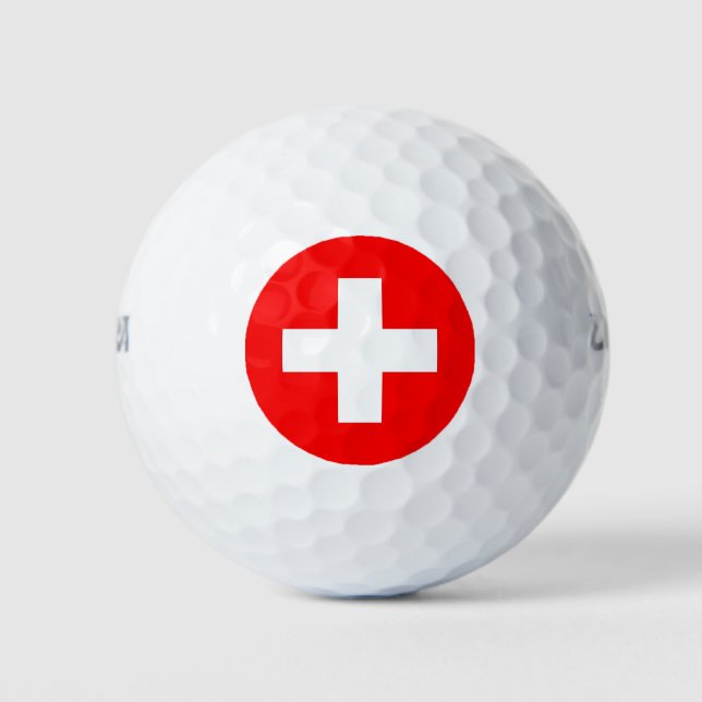Wilson Golf Ball with flag of Switzerland (Front)