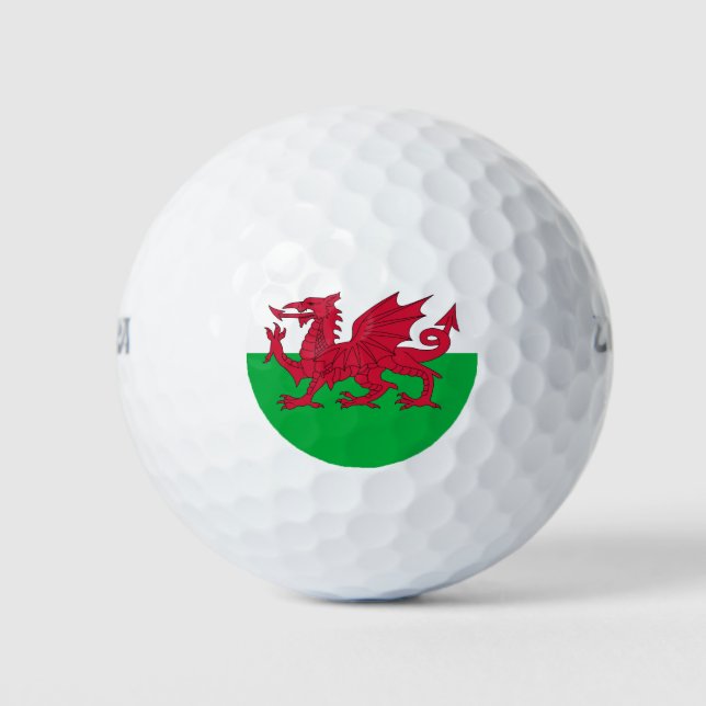 Wilson Golf Ball with flag of Wales, UK (Front)