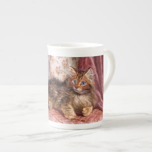 Wilson Hepple: Brown Kitten on an Armchair Bone China Mug