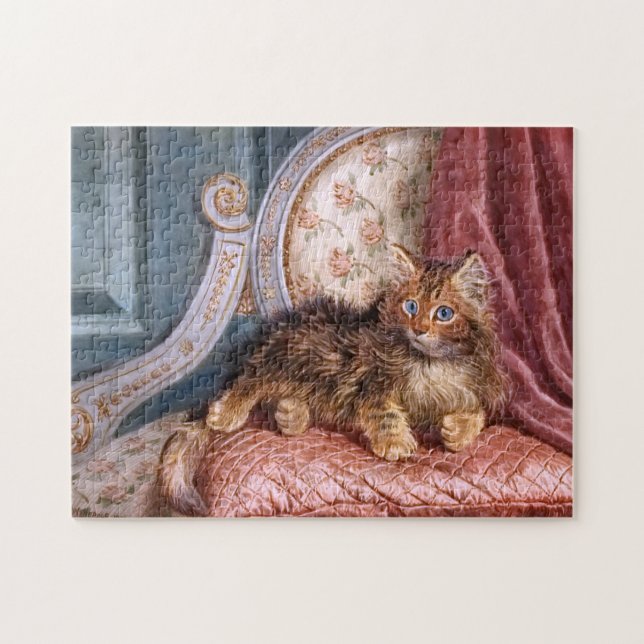 Wilson Hepple: Brown Kitten on an Armchair Jigsaw Puzzle (Horizontal)
