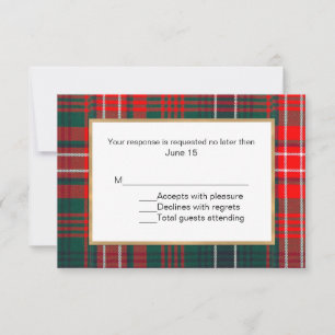Wilson Tartan Plaid Wedding Carte RSVP