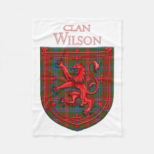 Wilson Tartan Scottish Plaid Lion Rampant Fleece Blanket