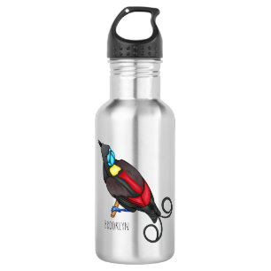 Wilson's bird-of-paradise bird cartoon  532 ml water bottle