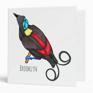 Wilson's bird-of-paradise bird cartoon  binder