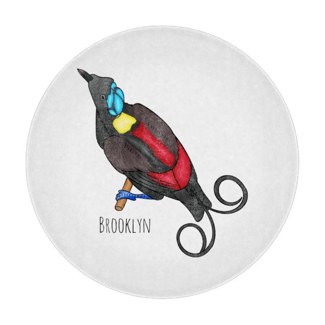 Wilson's bird-of-paradise bird cartoon  cutting board (Front)