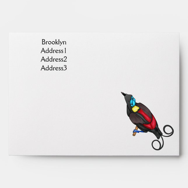 Wilson's bird-of-paradise bird cartoon  envelope (Front)