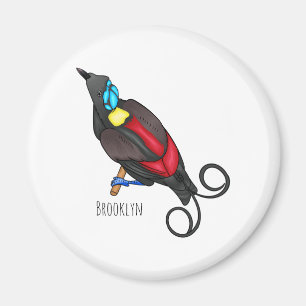 Wilson's bird-of-paradise bird cartoon magnet