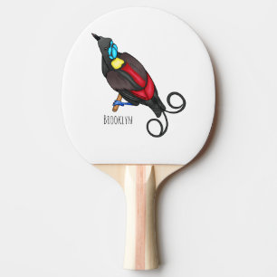 Wilson's bird-of-paradise bird cartoon ping pong paddle