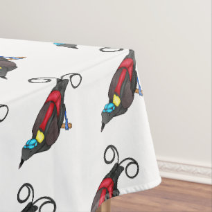 Wilson's bird-of-paradise bird cartoon tablecloth