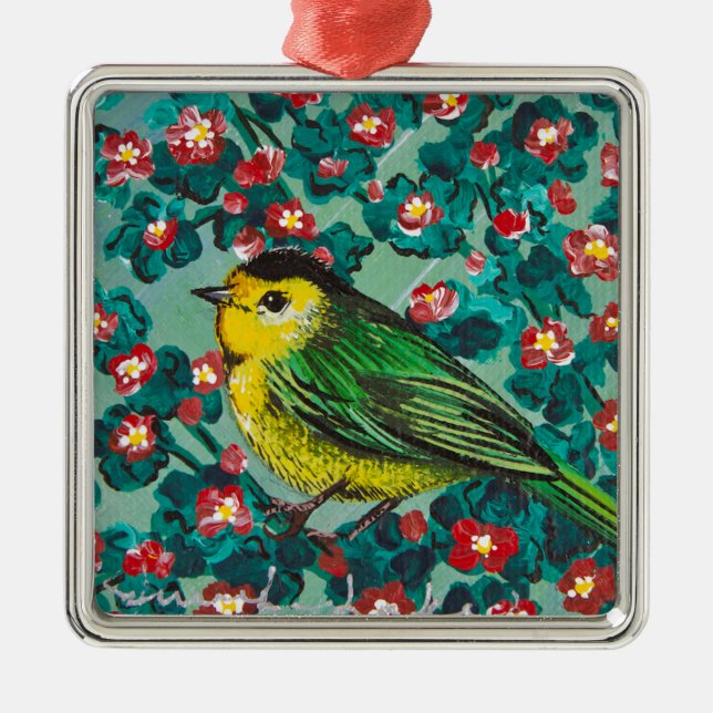 Wilson's Warbler Metal Ornament (Front)