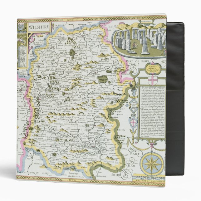 Wiltshire, engraved by Jodocus Hondius Binder (Front/Inside)