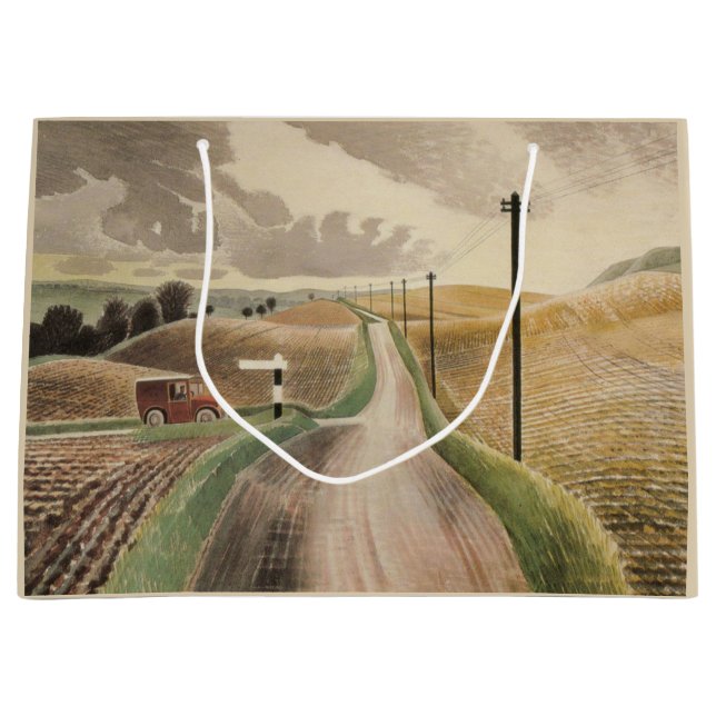 Wiltshire Landscape (by Eric Ravilious) Large Gift Bag (Front)