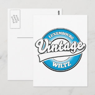 Wiltz Luxembourg retro logo Postcard
