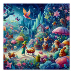 Wimsical garden poster