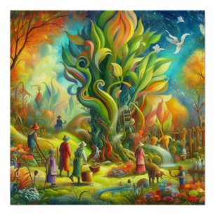 Wimsical garden poster