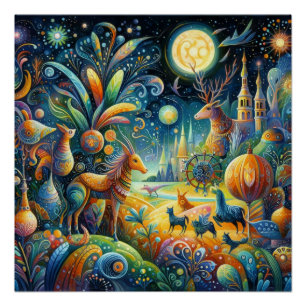 Wimsical garden poster