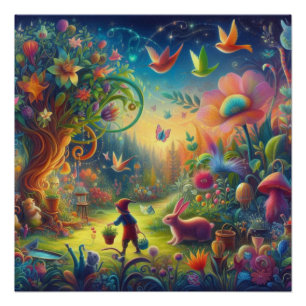 Wimsical garden poster