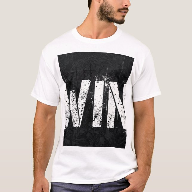 WIN Distressed Grunge Text T-Shirt  (Front)